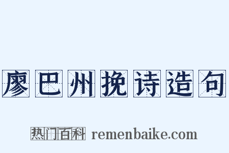廖巴州挽诗造句是什么意思的图片